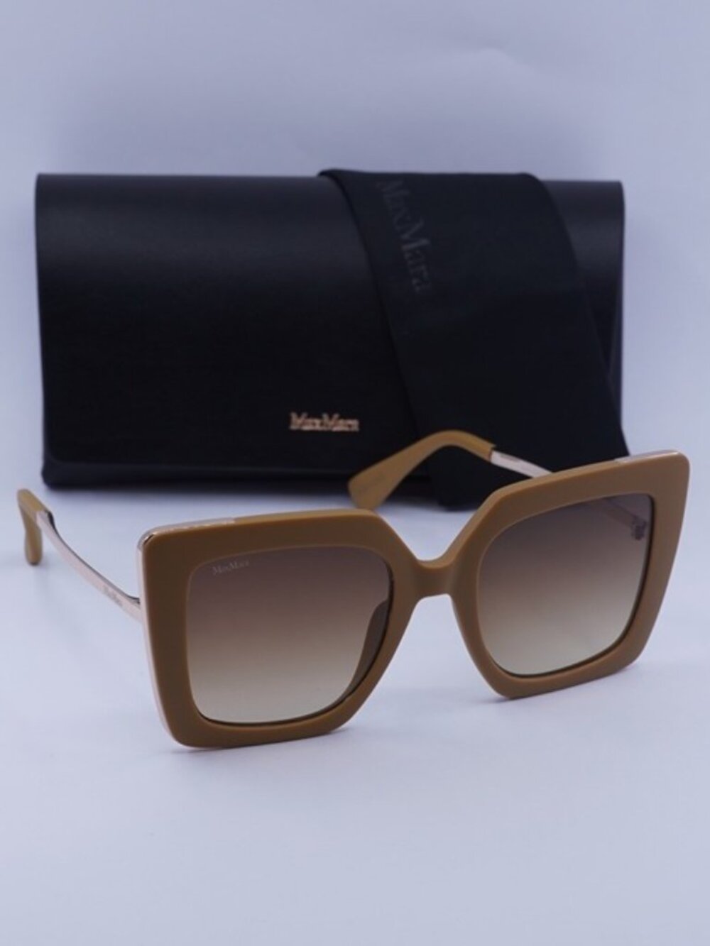 Max Mara DESIGN4 MM0051 73F Sunglasses Brown Square Frame, Brown Lenses